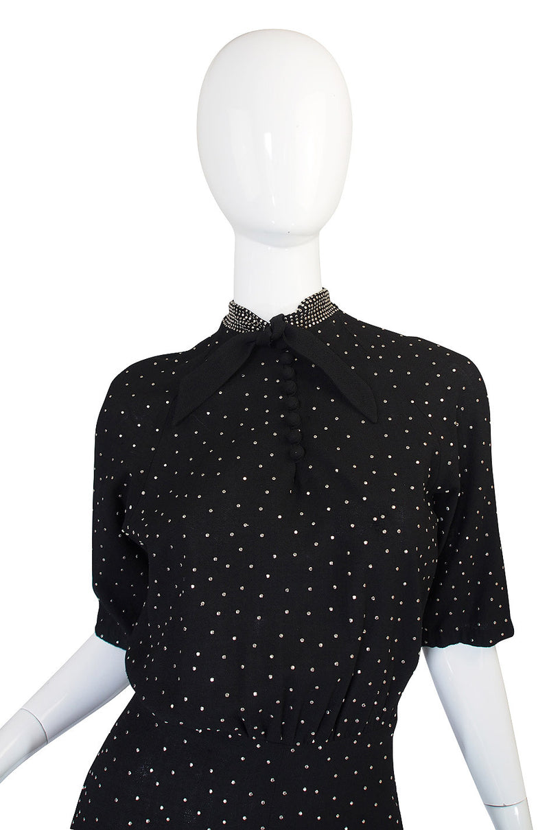 Rare 1940s Eisenberg and Sons Studded Dress