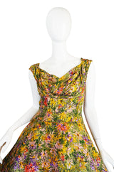 Extraordinary 1950s Yellow Silk Ceil Chapman Dress