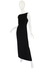 1990s State of Claude Montana Plunging Bare Back Dress