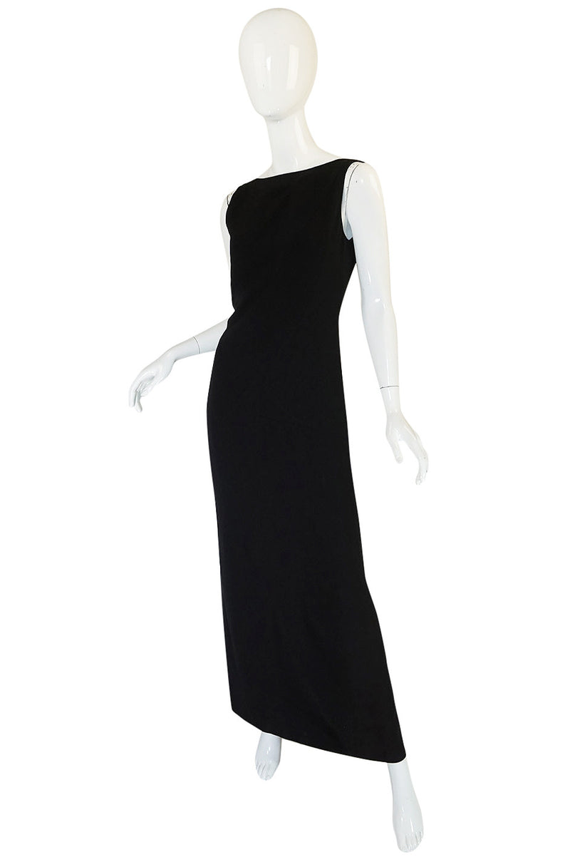 1990s State of Claude Montana Plunging Bare Back Dress
