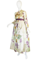 1960s Rare Hand Painted George Halley Silk Gown