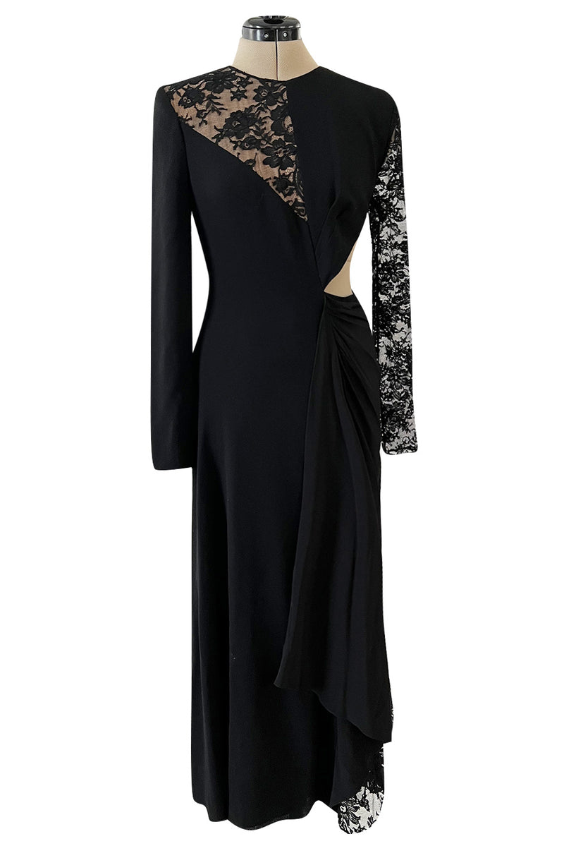 Resort 2019 Givenchy by Clare Waight Keller Black Lace Dress w Side Cut Outs Resort 2019 Givenchy by Clare Waight Keller Black Lace Dress w Side Cut Outs