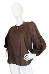 c1977 Voluminous Yves Saint Laurent Russian Silk Top