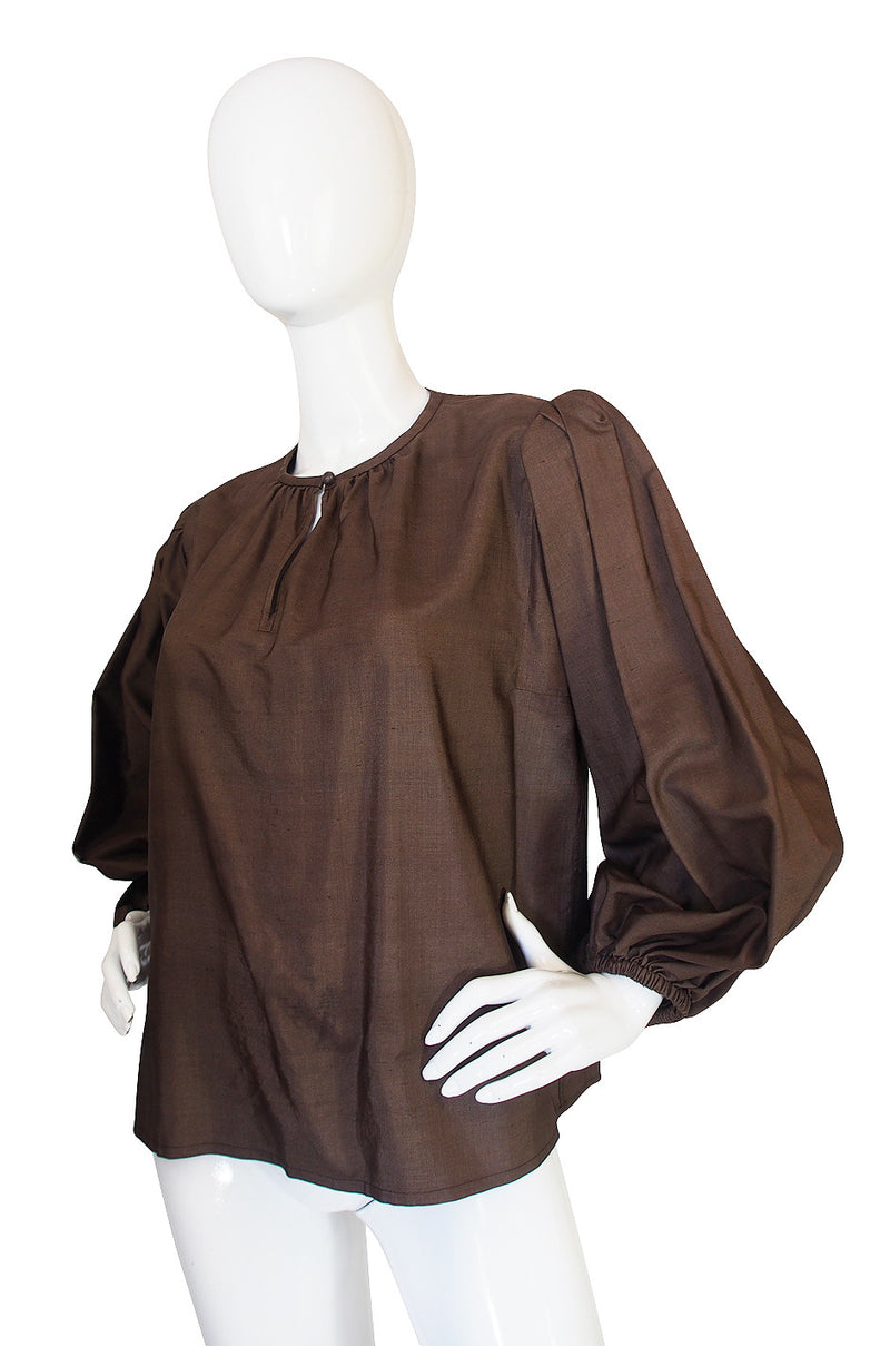 c1977 Voluminous Yves Saint Laurent Russian Silk Top