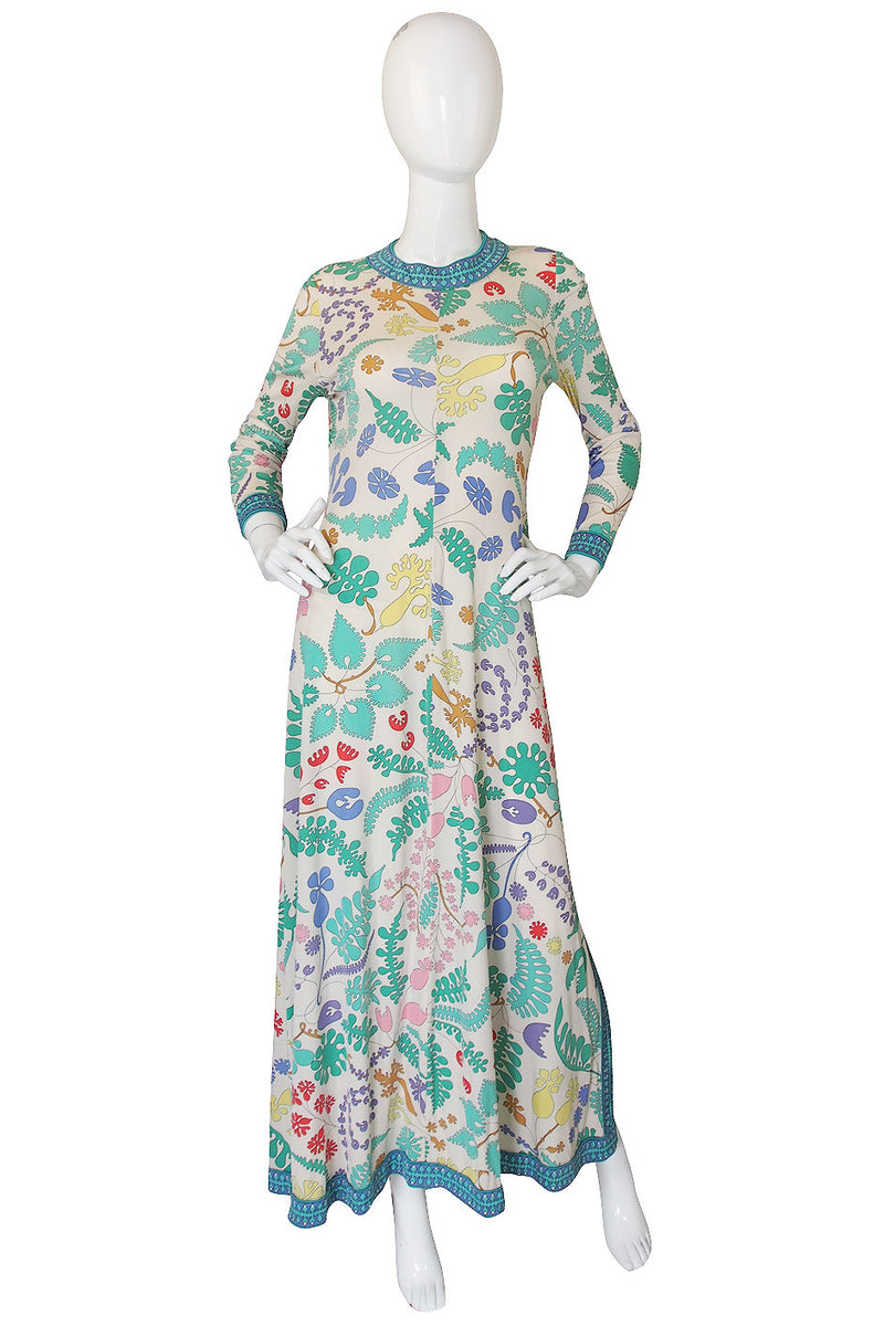 1970s Amazing Bessi Floral Maxi Dress