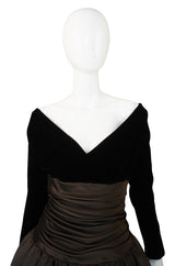 1980s Oscar De La Renta Velvet & Silk Gown