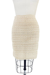 1980s Stretch Knit & Cord Kritzia Mini Skirt