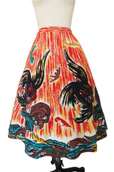 1950s Beaded & Hand Painted Mexican Circle Skirt