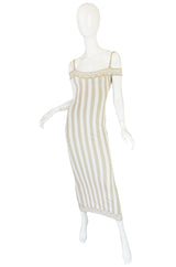 Rare Spring 1992 Museum Held Azzedine Alaia Striped Dress