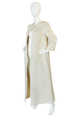 Regal 1960s Cream & Gold Thread Evening Opera Coat