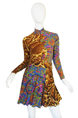 1990s Versace Jeans Couture Leopard Body Suit & Skirt