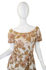 1960s Jean Louis Bead & Embroidery Silk Gown