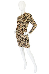 Iconic Fall 1991 Azzedine Alaia Museum Held Leopard Knit Dress