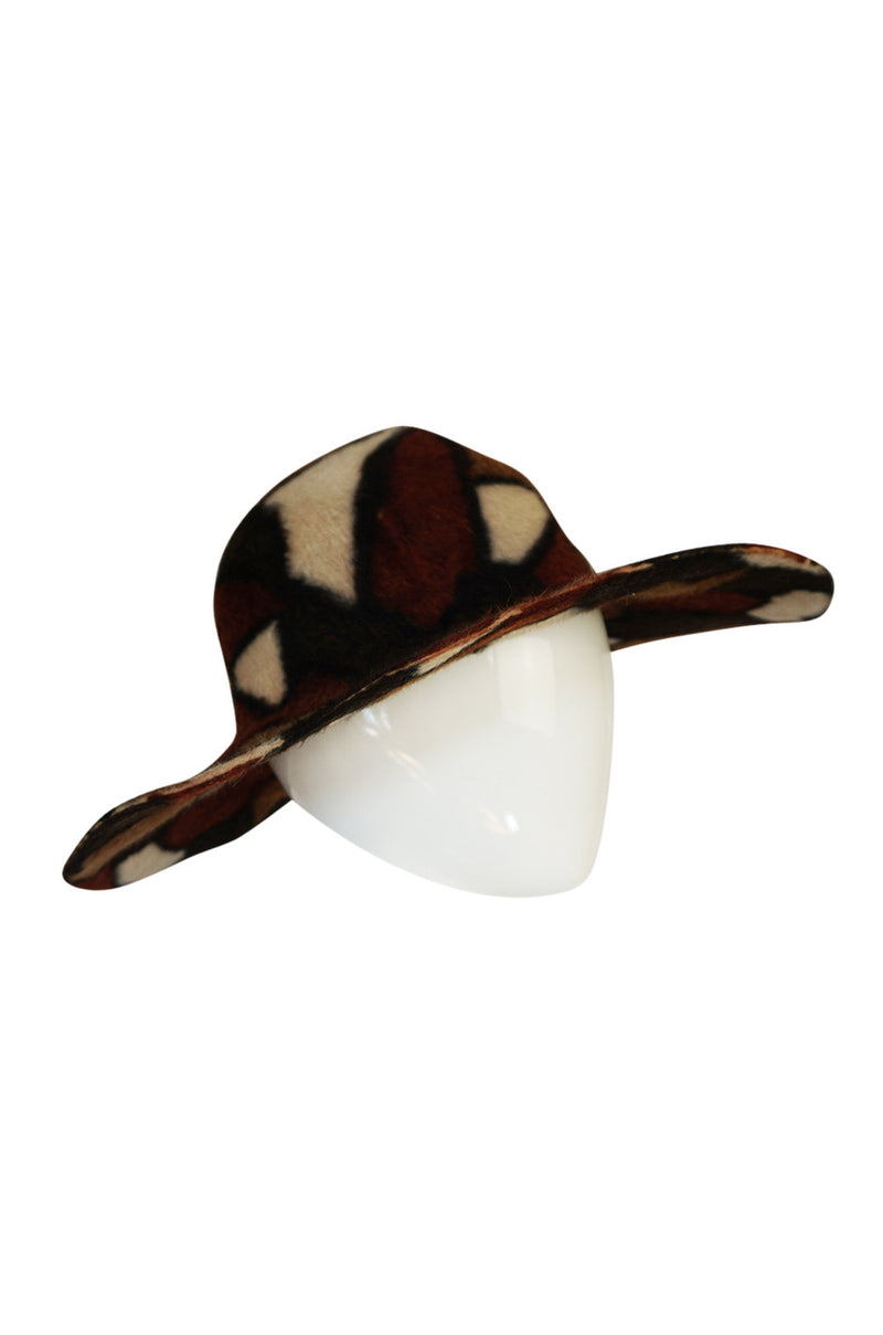 1980s Yves Saint Laurent Attributed Patchwork Soft Hat