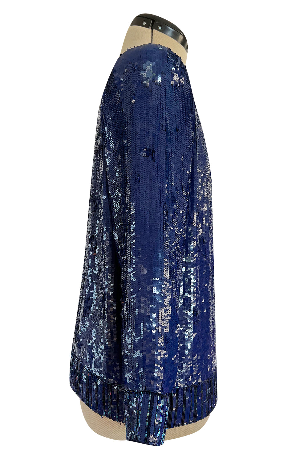Fall 1985 Yves Saint Laurent Densely Covered Blue Sequin Top