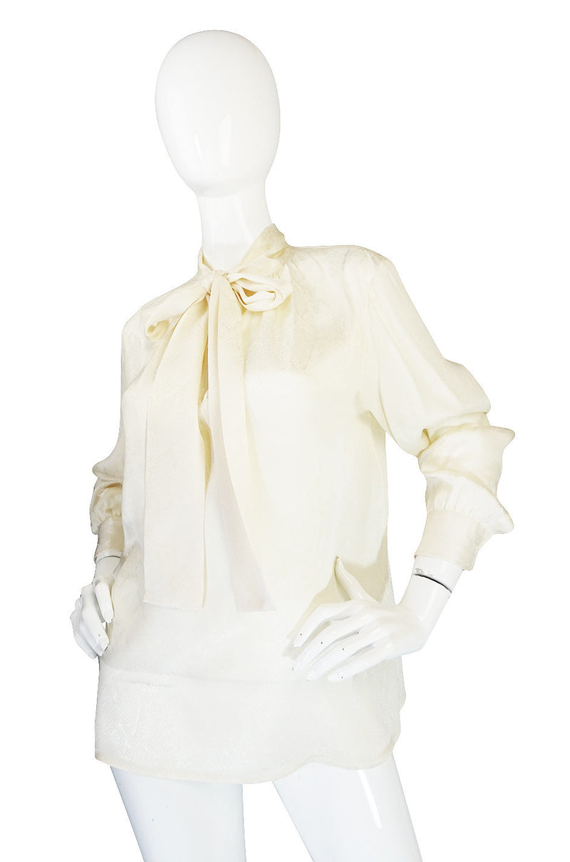 1970s Snake Printed Silk Yves Saint Laurent Top