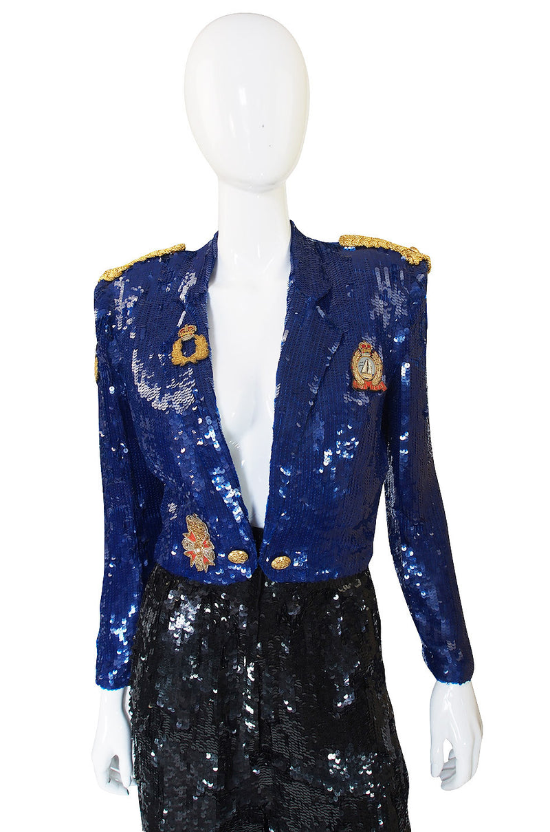 1980s Sequin High Pant & Crop Jacket