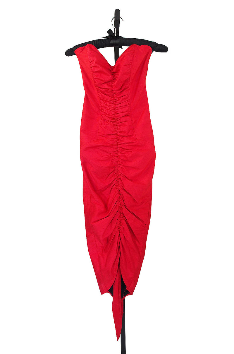 1980s Sarah Whitworth Lace Back Corset Dress