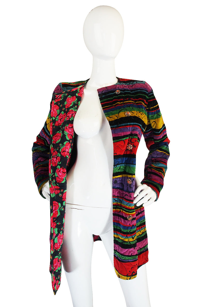 Early 1980s Ungaro Multi Color Velvet Jacket