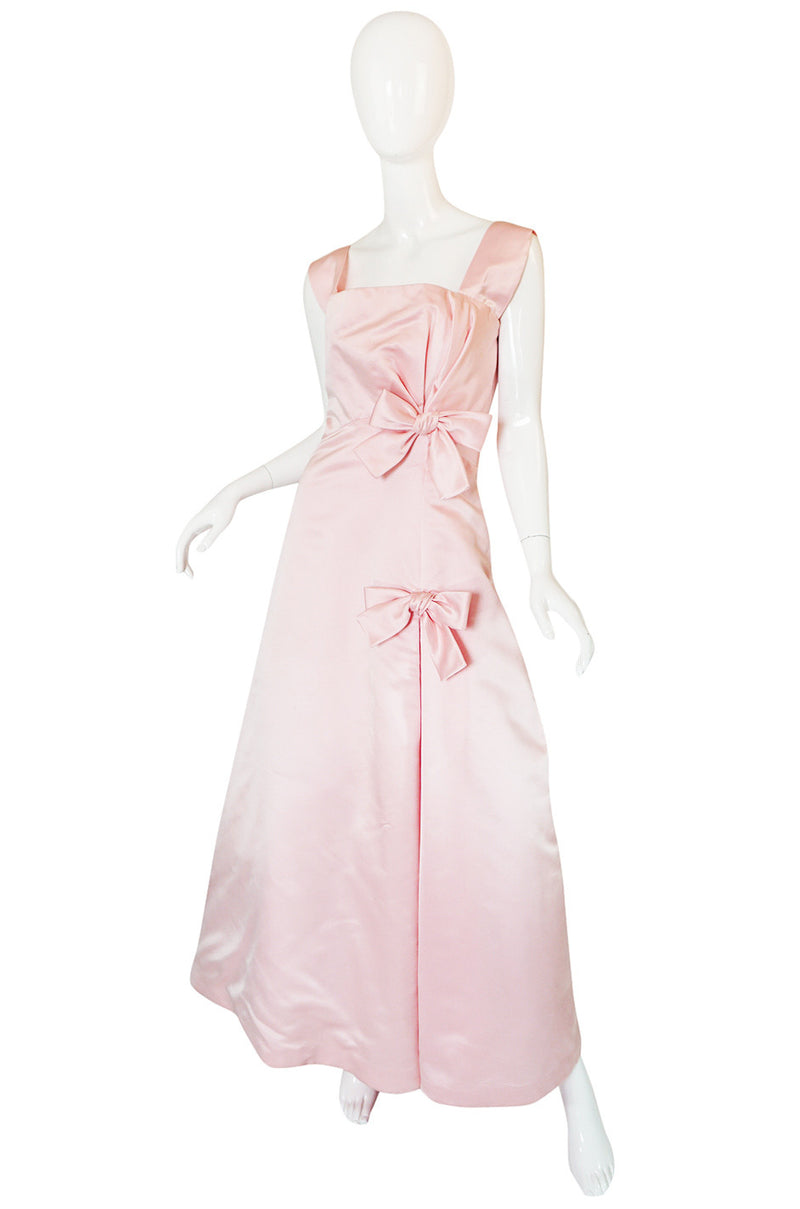 Romantic 1980s Pink Arnold Scaasi Boutique Bow Gown