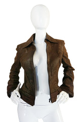 1980s Hand Painted Roberto Cavalli Leather Jacket