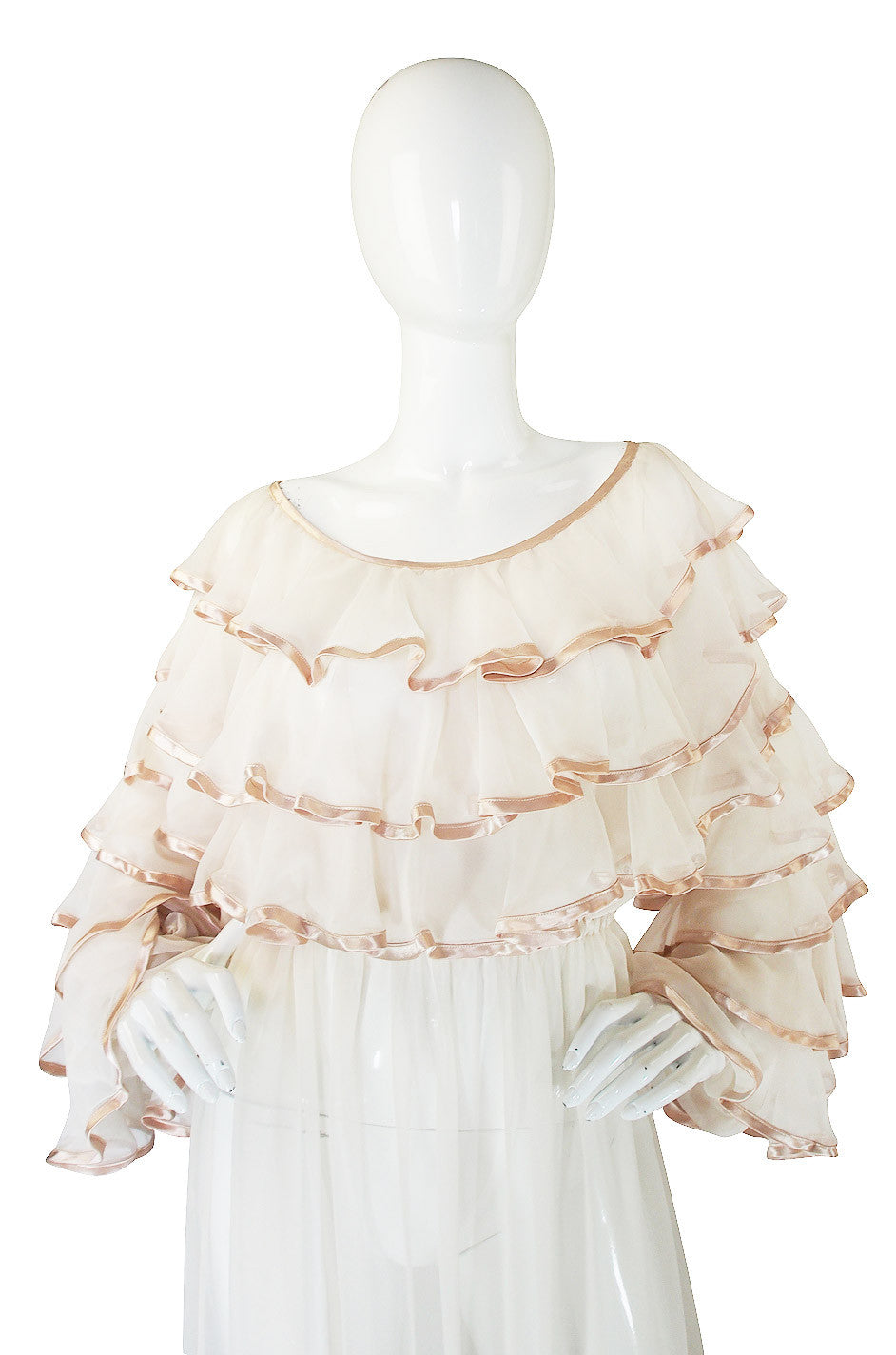 1980s Per Spook Chiffon Dramatic Ruffle Gown – Shrimpton Couture