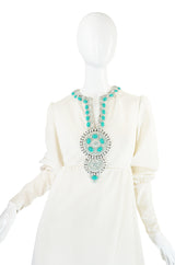 1960s Elaborate Beaded Front Jack Bryan Dress