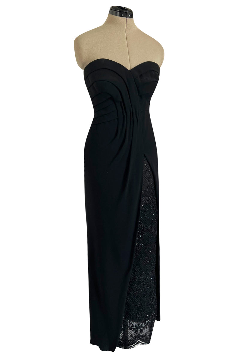 Spring 1998 Valentino Haute Couture Strapless Dress w Elaborately Beaded & Sequin Skirt