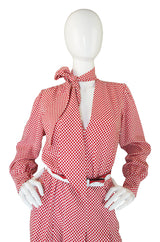 1970s Yves Saint Laurent Dot Dress & Belt
