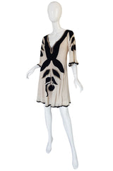 Early 2000s Alice Temperly Silk Knit Plunging Dress