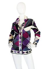 1960s Purple Print Velvet Emilio Pucci Jacket