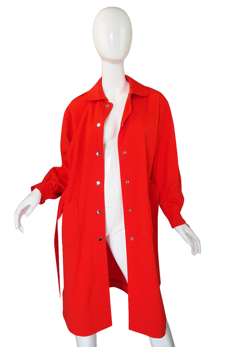1960s Red Andre Courreges Trench Coat