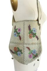 Rare 1960s Hand Painted Whipstitched Char Bag