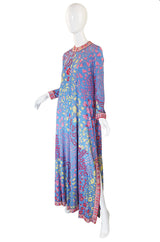 1970s Silk Jersey Bessi Caftan Dress