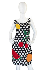 1990s Moschino Cheap & Chic Fruit and Dot Dress