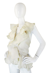 1970s Silk Organza Bill Blass Halter Top