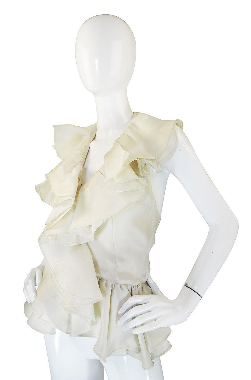 1970s Silk Organza Bill Blass Halter Top