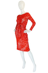 Museum Held Spring 1977 Halston Print Jersey Front Wrap Dress