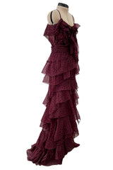 Stunning Pre-Fall 2011 Nina Ricci Runway Tiered & Ruffled Silk Organza Dot Dress