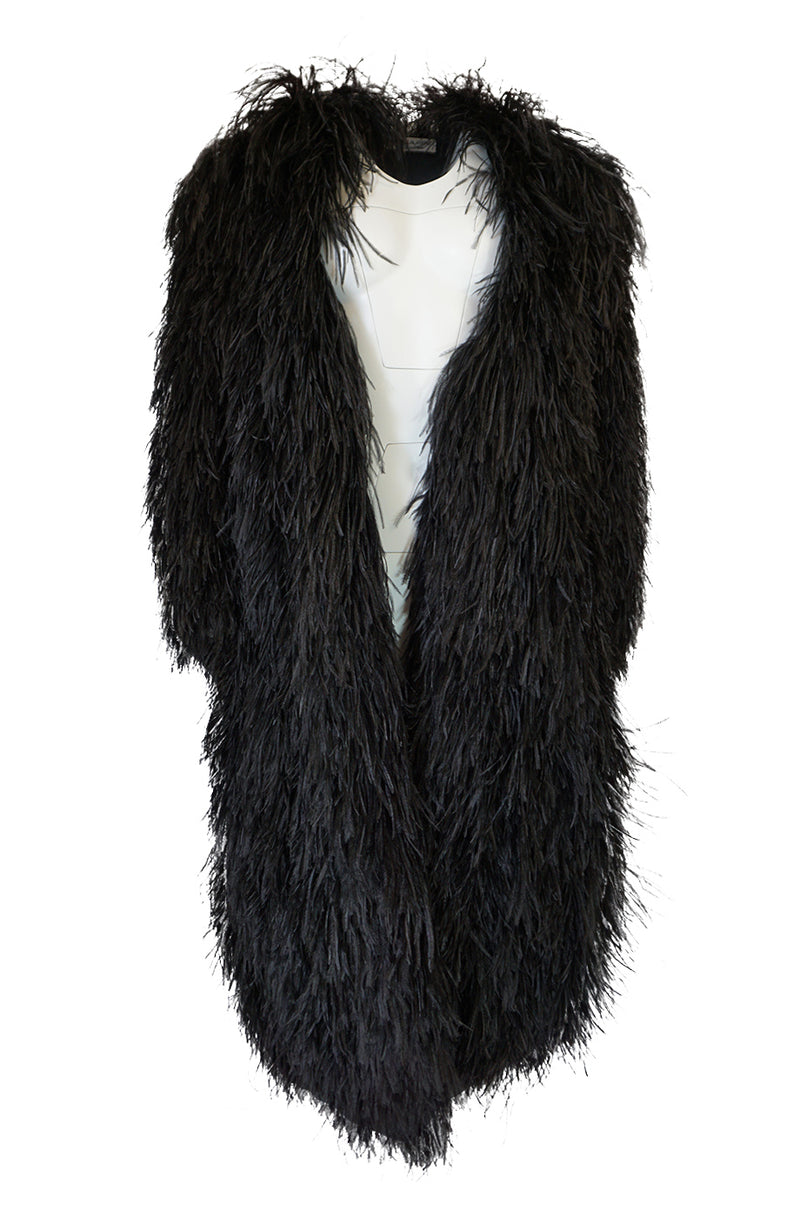 Rare c1970 Yves Saint Laurent Black Ostrich Feather Coat – Shrimpton ...