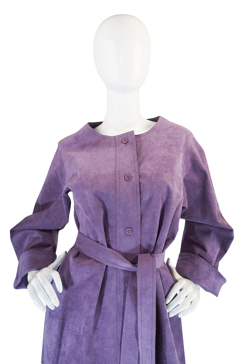 1972 Purple Ultrasuede Shirtwaist Halston Dress
