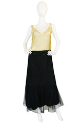 Amazing 1920s Couture Level Gold Metal Lace & Silk Dress