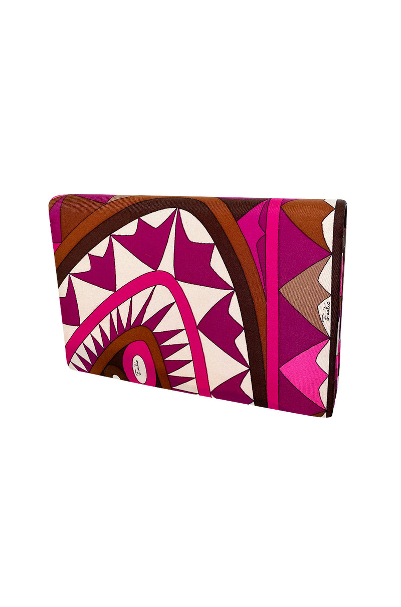 Emilio Pucci Pre-Owned foliage print clutch - Pink