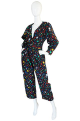 Spring 1985 Yves Saint Laurent Cotton Dot Print Jumpsuit