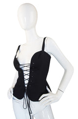 1970s Yves Saint Laurent Black Corset Top