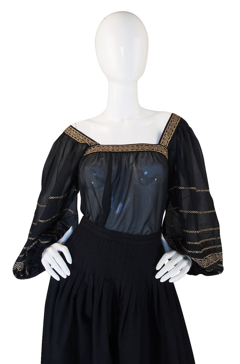 S/S 1977 Yves Saint Laurent Peasant Top & Skirt