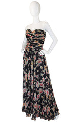 Stunning 1980s Bruce Oldfield Silk Gown & Shawl