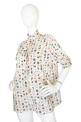 1990s Iconic Chanel No 5 Printed Silk Top