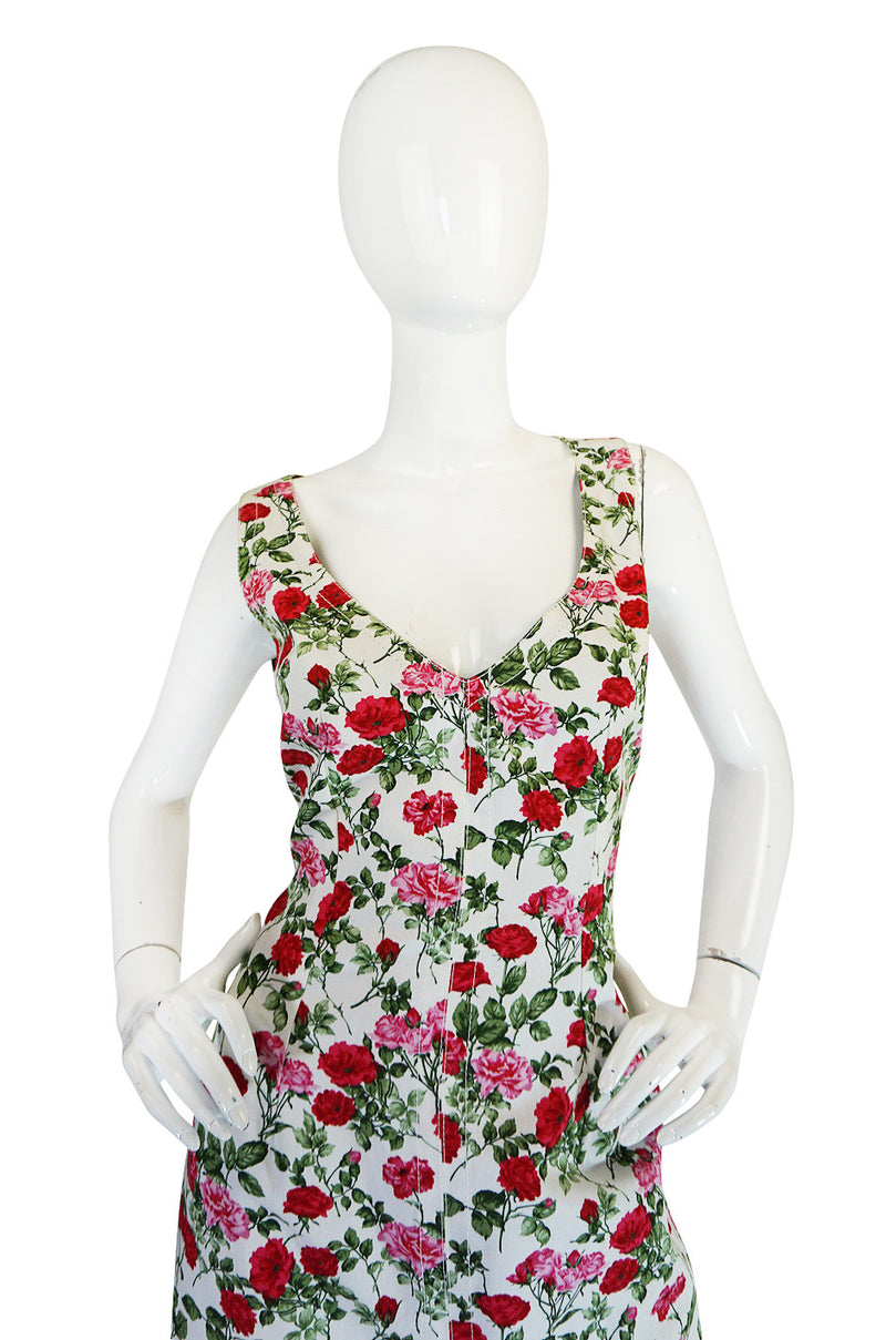 1990s Dolce & Gabbana Pretty Floral Fitted Dress
