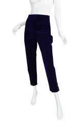 Rare 1980s Purple Velvet Chanel Cigarette Pants